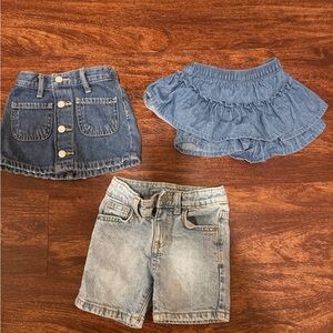 Old Navy Blue Denim Skirt and Shorts Set